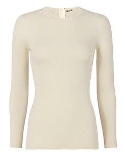 Adam Lippes Open Back Crewneck Ribbed Knit