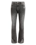 Frame Le High Frayed Jeans Black Faded Denim 25