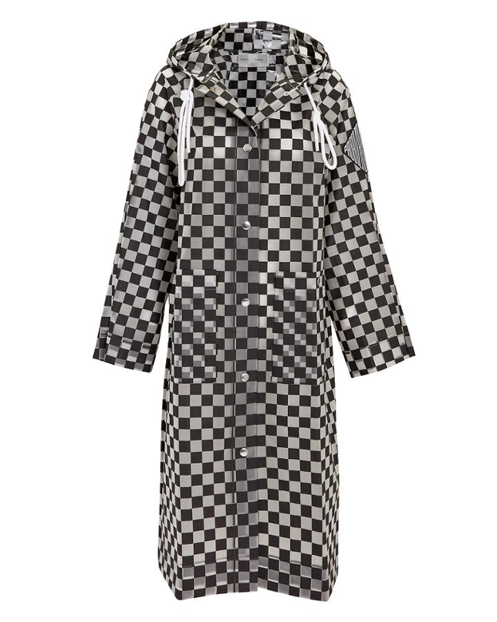 Proenza Schouler Pswl Checkerboard Anorak Raincoat Blk/wht 1size