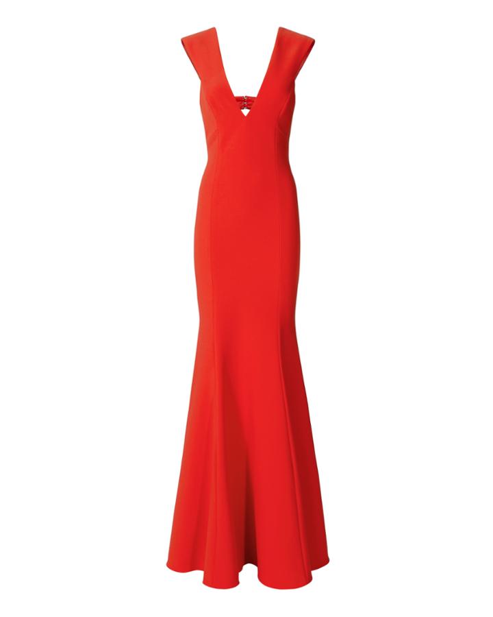 Jay Godfrey Victoria Deep-v Mermaid Gown