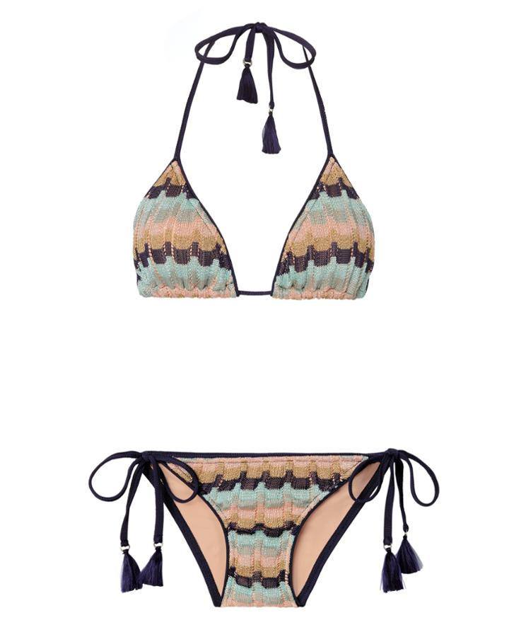 Suboo Sage Ombre Triangle Bikini Print S