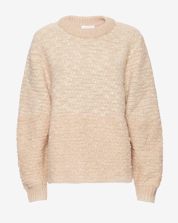 See By Chloe Metallic Thread Chunky Knit Crew Neck