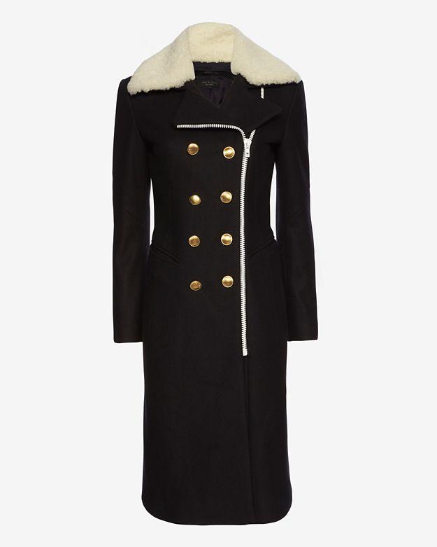 Rag & Bone Sullivan Shearling Collar Coat