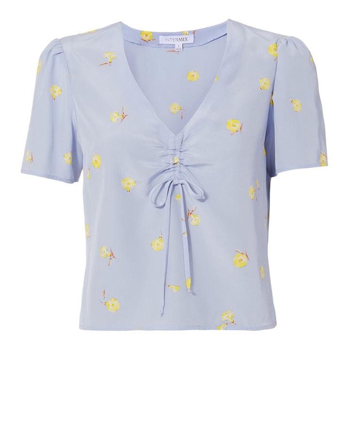 Exclusive For Intermix Intermix Geneva Floral Top Blue-med P