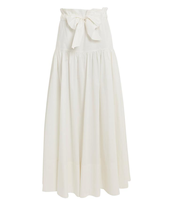 Amur Mary Poplin Tie Waist Skirt White L