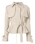 Harvey Faircloth Belted Cropped Trench Jacket