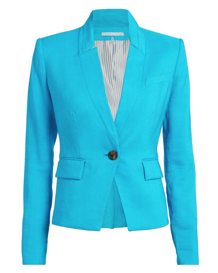 Veronica Beard Miles Turquoise Dickey Blazer Turquoise 6