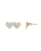 Sydney Evan Small Double Heart Stud Earrings Gold 1size