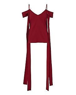 Ellery Rouge Cold Shoulder Long Sash Blouse