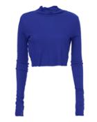 Cotton Citizen Melbourne Blue Cropped Turtleneck Blue-med L