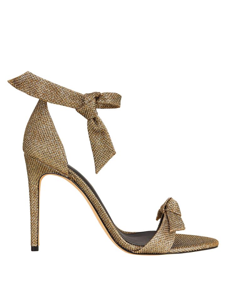 Alexandre Birman Clarita 100 Leather Sandals Metallic Gold 36.5