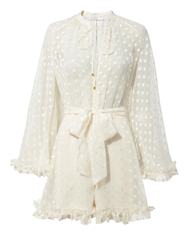 Zimmermann Golden Crinkle Playsuit Blush 1