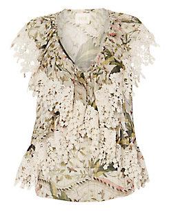 Tryb212 Adrienne Floral-print Lace Tank