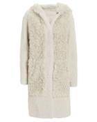 Yves Salomon Textured Shearling Coat Grey-lt 34
