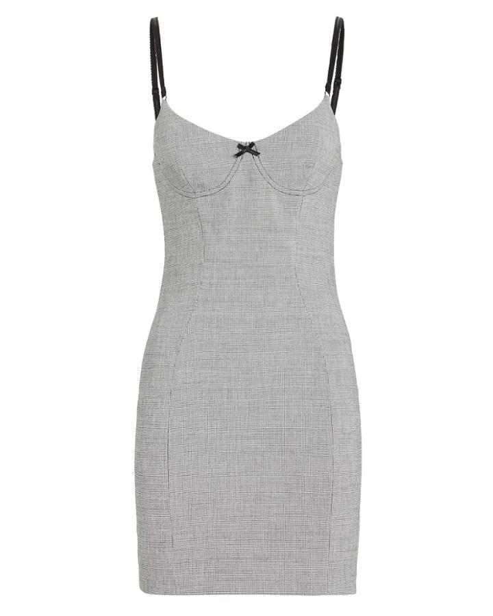Alexander Wang Houndstooth Bodycon Dress Black/white Houndstooth 4