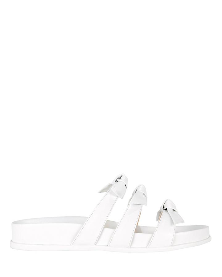 Alexandre Birman Lolita White Bow Flat Sandals White 36.5