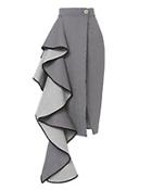Solace London Cascade Ruffle Pinstripe Skirt