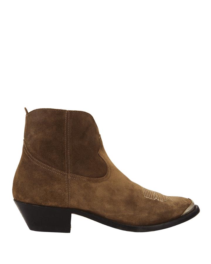Golden Goose Young Western Suede Booties Brown 39