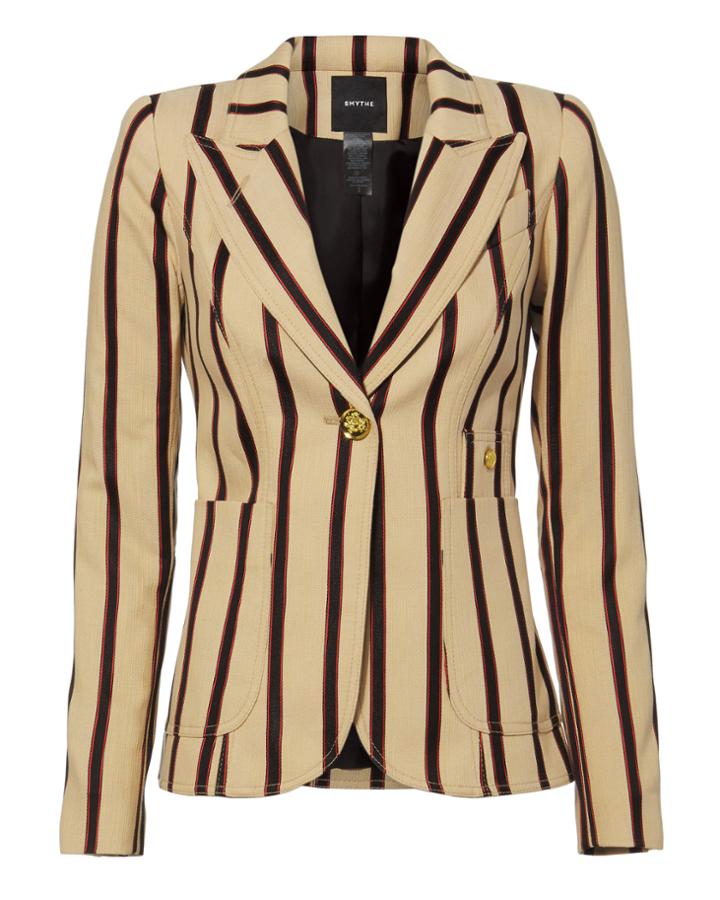 Smythe Duchess Oxford Stripe Blazer Beige 4