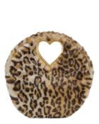 Shrimps Faux Fur Leopard Clutch Multi 1size