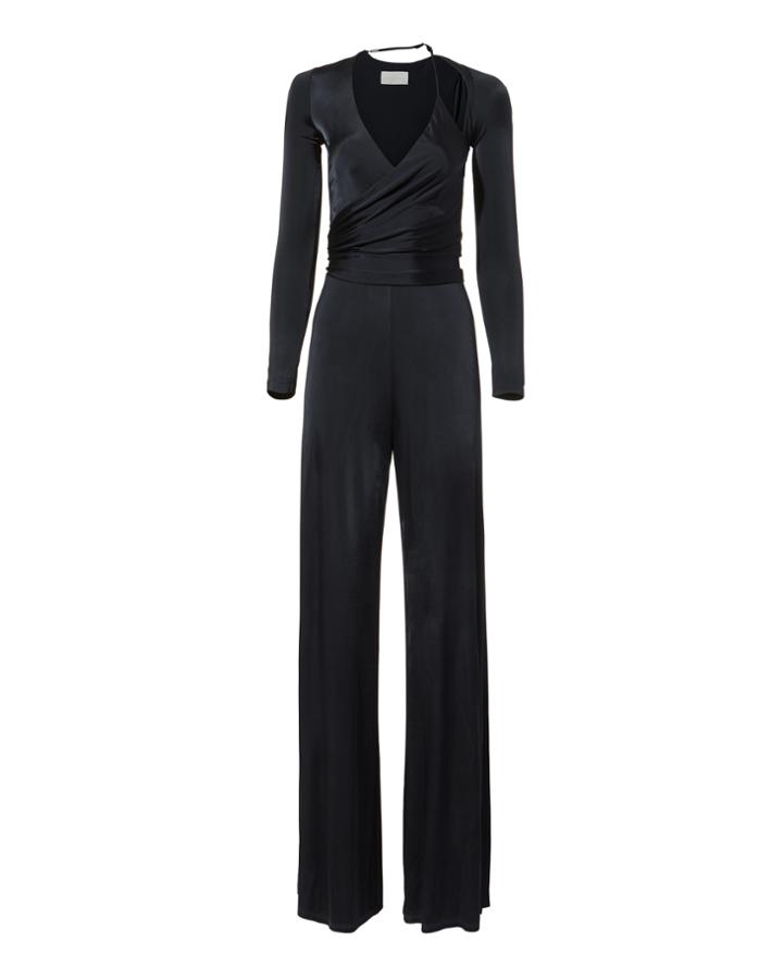 Michelle Mason Wrap Jumpsuit Navy P