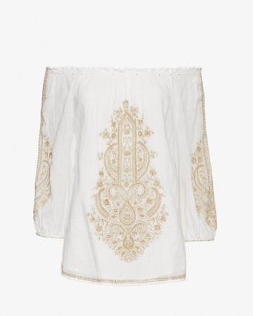 Christophe Sauvat Exclusive Metallic Embroidery Top