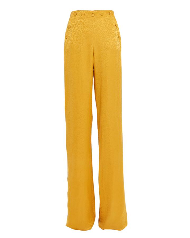 Jonathan Simkhai Leopard Embossed Satin Trousers Marigold Zero