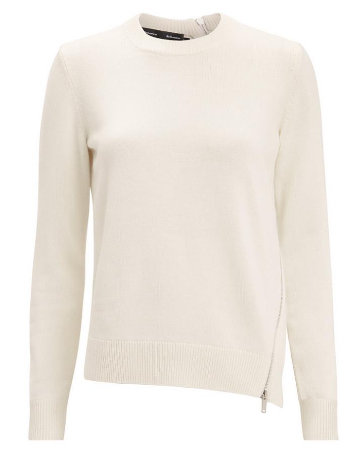 Proenza Schouler Zip Detail Ivory Sweater Ivory P