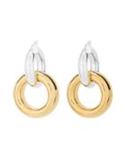 Argento Vivo Two-tone Interlocking Single Hoop Earring Gold/silver 1size