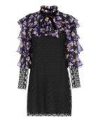 Philosophy Di Lorenzo Serafini Floral Yoke Black Lace Dress