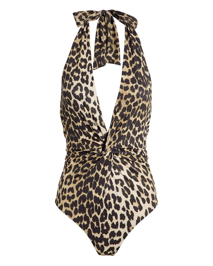 Ganni Leopard One Piece Swimsuit Leopard 34