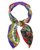 Pierre Louis Mascia Floral Neck Tie Scarf Purple/yellow/red 1size