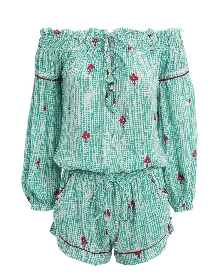 Poupette St Barths Poupette St Barth Clara Romper Aqua/red M