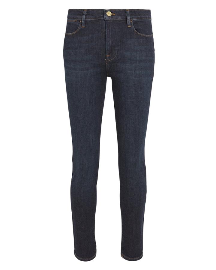 Frame Le High Skinny Ankle Crop Samira Jeans Dark Blue Denim 27
