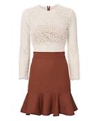 Veronica Beard Bex Crew Neck Combo Dress