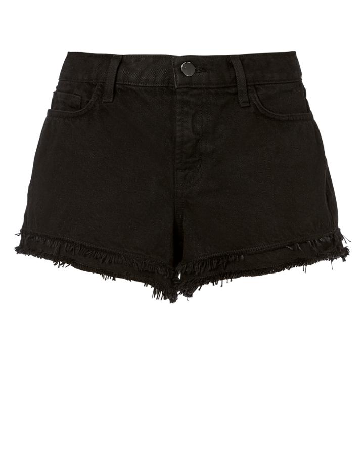 J Brand Sachi Frayed Black Shorts Black 24