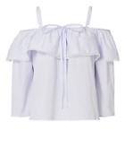 Jonathan Simkhai Cold Shoulder Striped Poplin Top