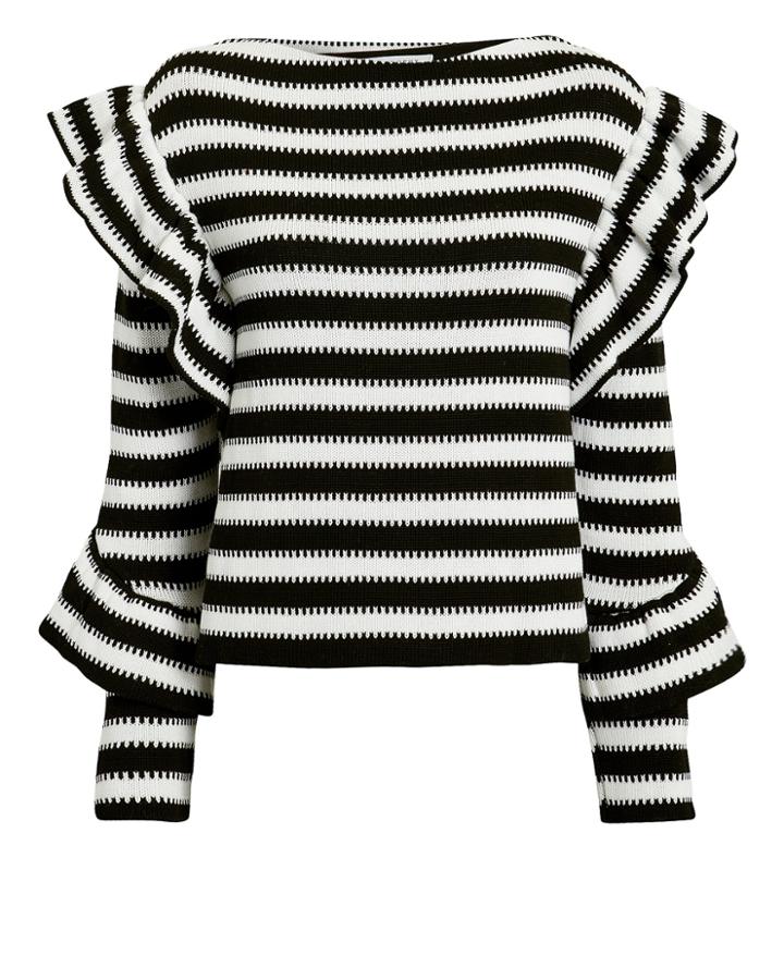 Philosophy Di L.serafini Philosophy Di Lorenzo Serafini Black And White Ruffle Sweater Black/white 38