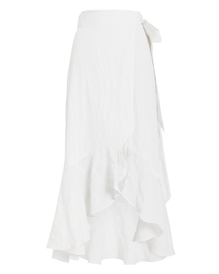 Exclusive For Intermix Intermix Katie Seersucker Wrap Skirt Ivory P