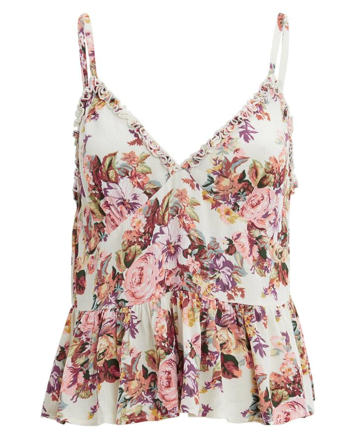 Auguste Bijoux Frill Cami Off-white/floral 6