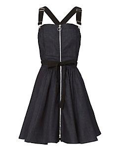 Adam Selman Denim Overall Dress