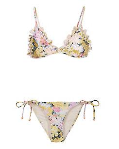 Zimmermann Scallop Trim Floral Triangle Bikini