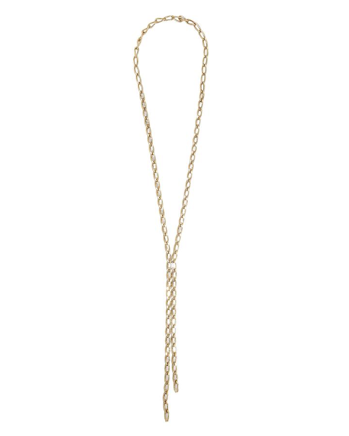 Rosantica Slim Long Baguette Lariat Necklace Gold 1size