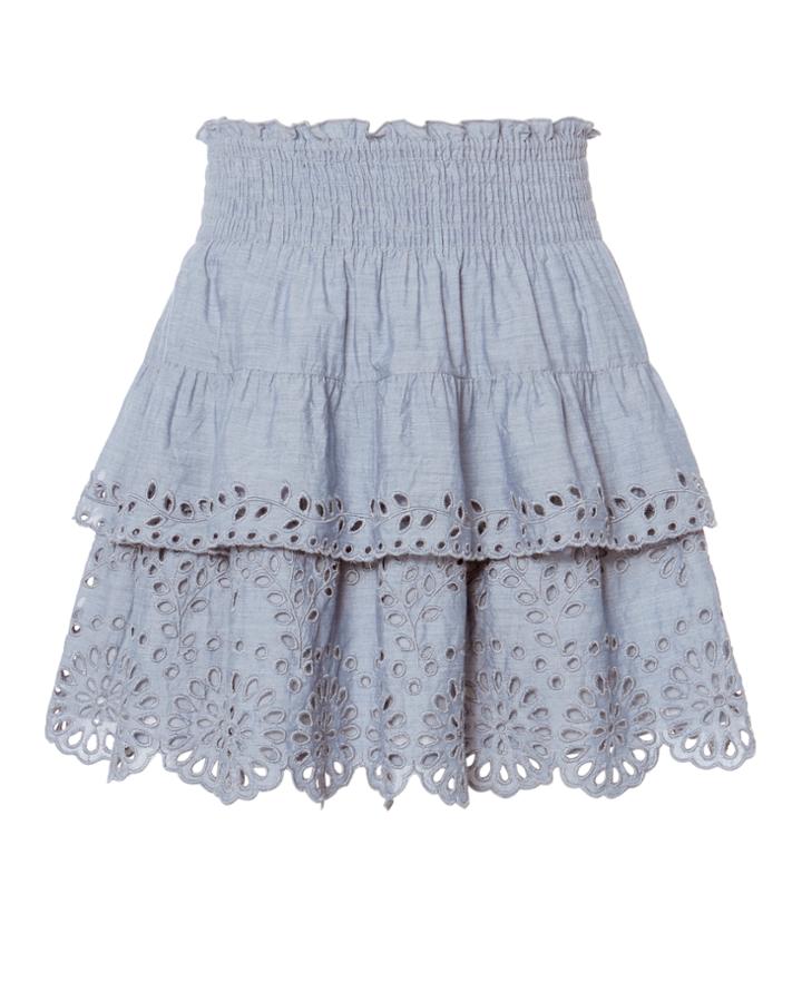 St. Roche Juno Chambray Eyelet Skirt
