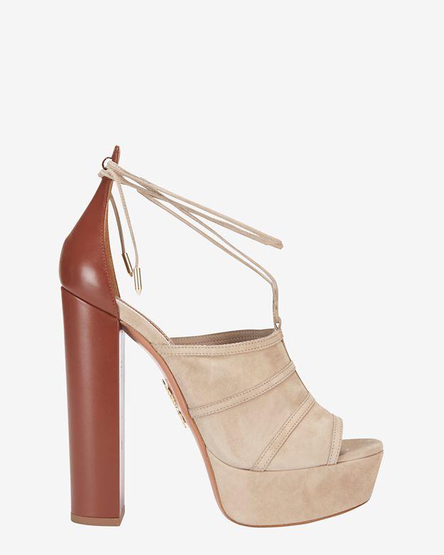 Aquazzura Very Eugenie Suede Platform Sandal