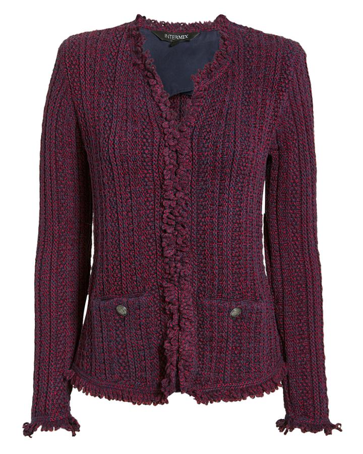 Exclusive For Intermix Intermix Ikaterina Two-tone Knit Jacket Red/blue Zero