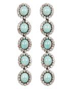 Elizabeth Cole Von Crystal Drop Earrings Silver/turquoise 1size