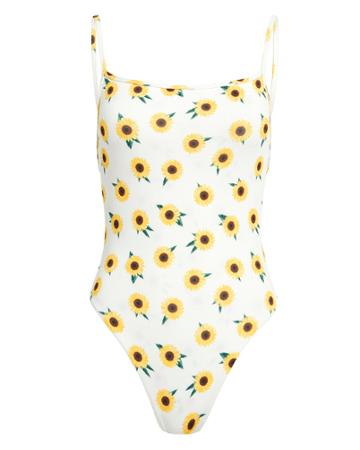Same Swim Llc Same Swim Sunflower One-piece Swimsuit Ivory/sunflower L