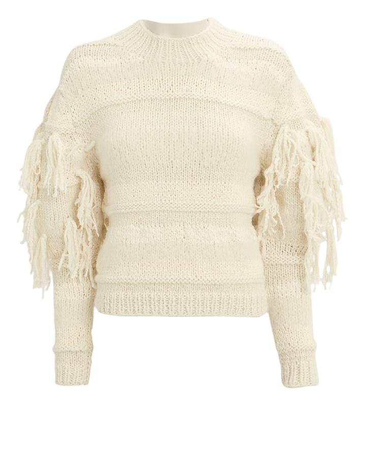 Ulla Johnson Delma Fringe Pullover Ivory M