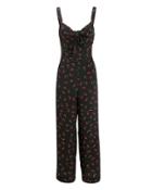 Exclusive For Intermix Intermix Tiffany Silk Printed Jumpsuit Black/red 4